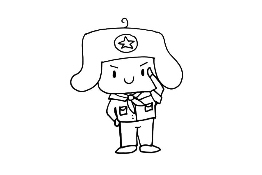 学画雷锋简笔画