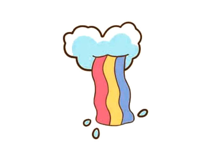 一组漂亮的彩虹简笔画图片
