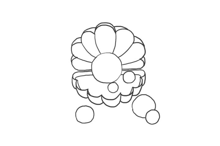 漂亮的贝壳简笔画画法步骤