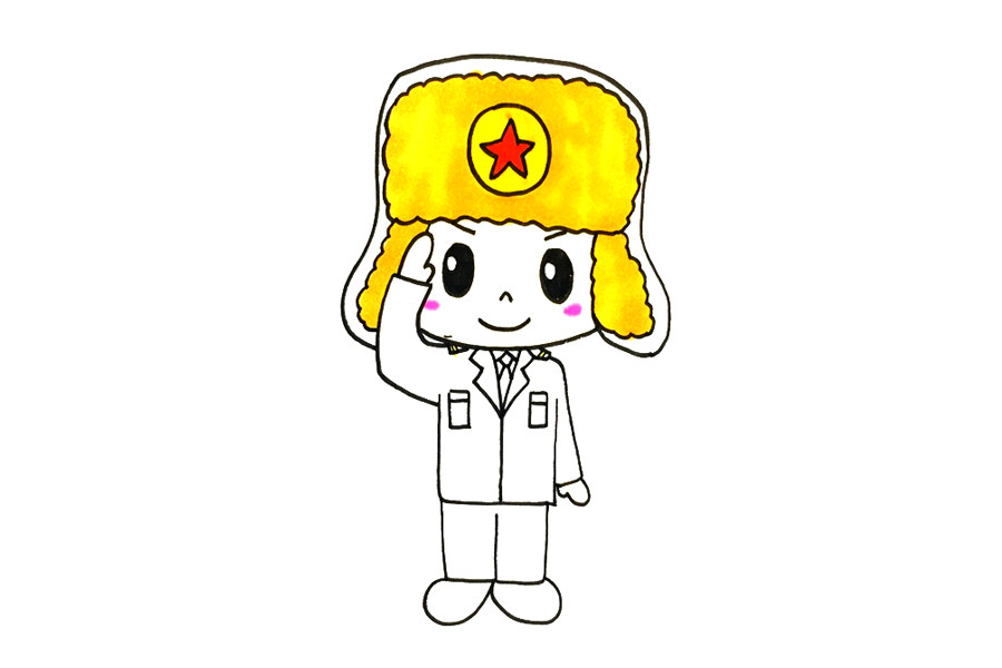 雷锋简笔画教程