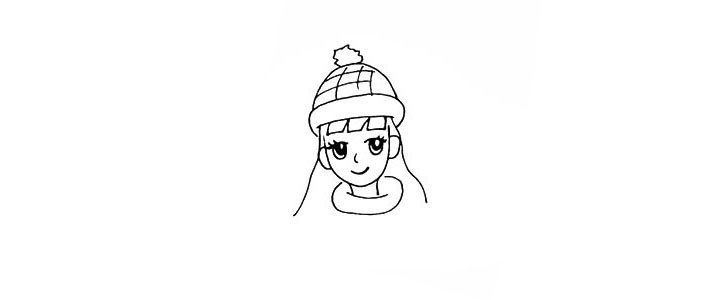 拜年的小女孩简笔画步骤