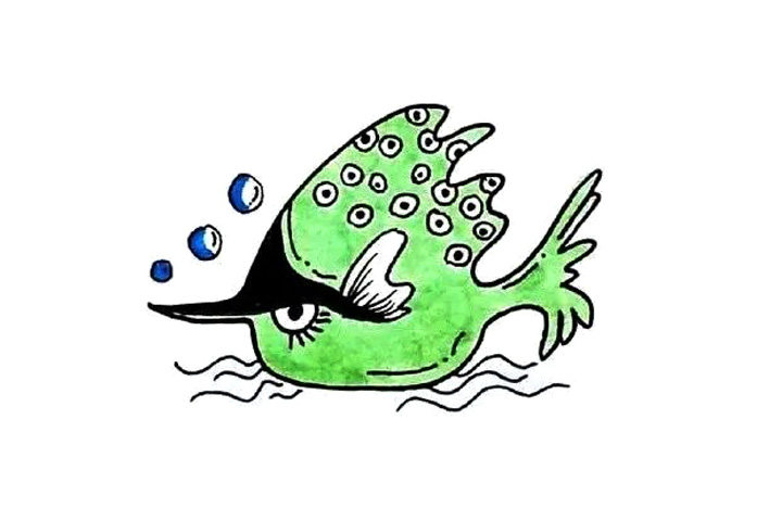 12种海里生活的鱼创意简笔画图片