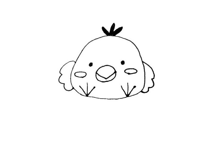 破壳的小鸡简笔画画法步骤