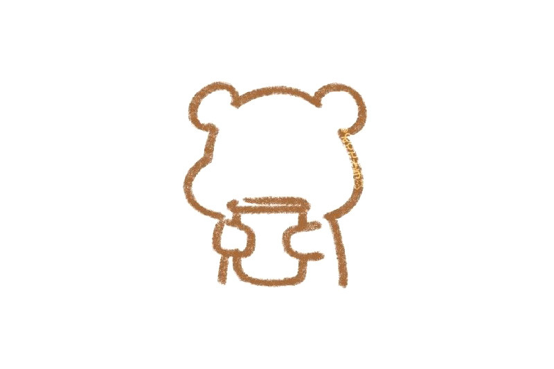 喝奶茶的小熊怎么画
