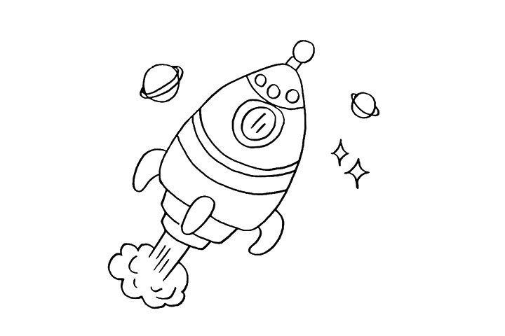 火箭简笔画画法详解