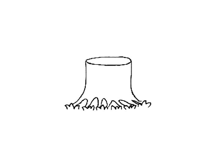 树桩风景简笔画教程