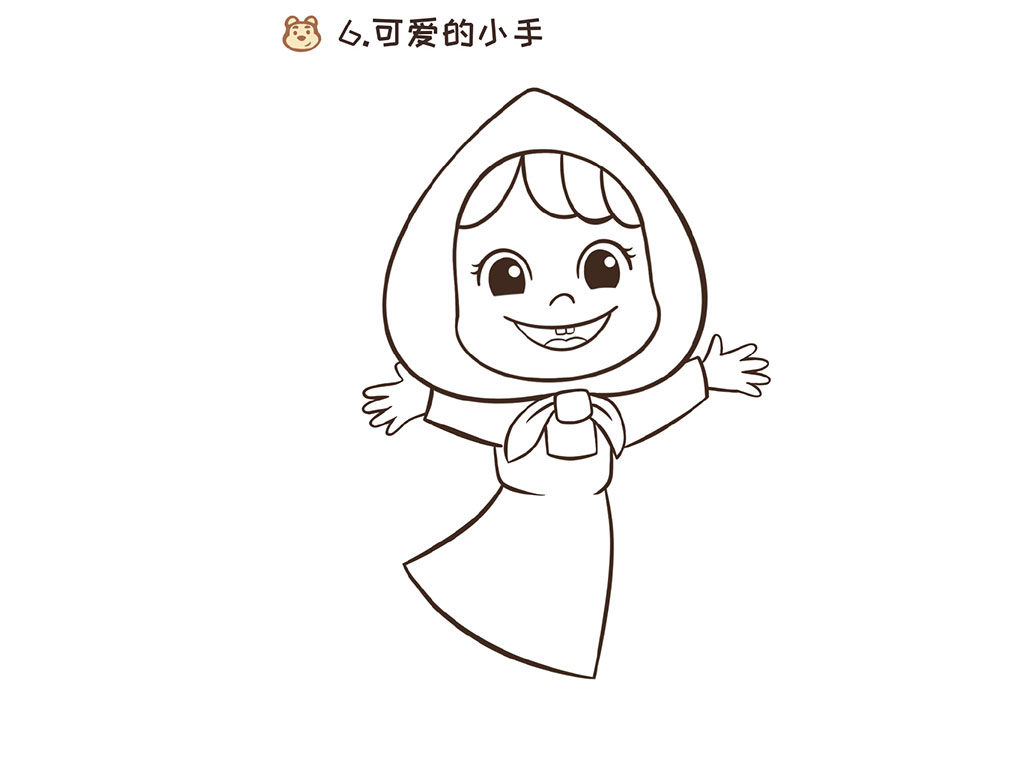 教大家画《玛莎和熊》中超可爱的小女孩玛莎