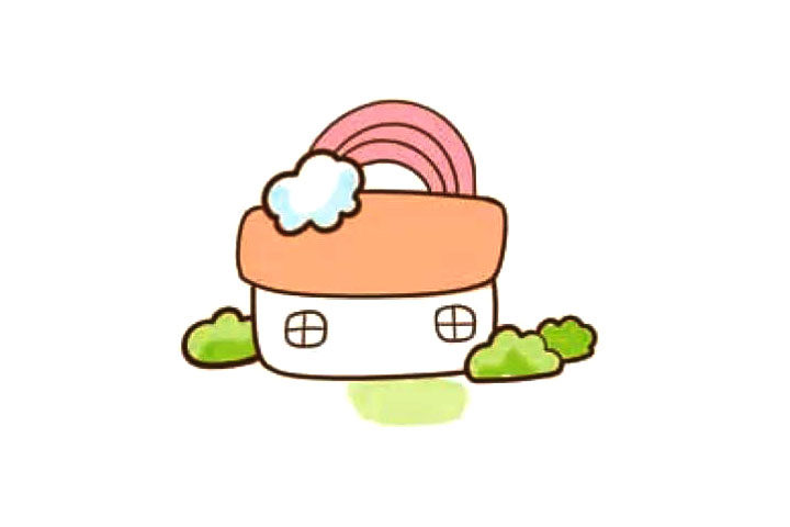 一组漂亮的彩虹简笔画图片