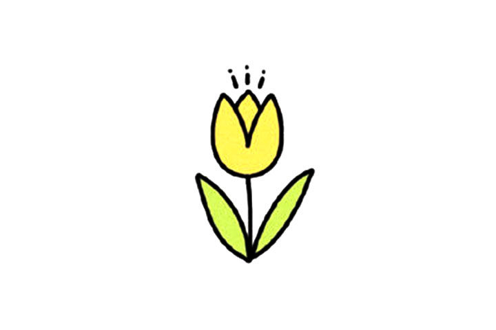 可爱小花郁金香简笔画教程