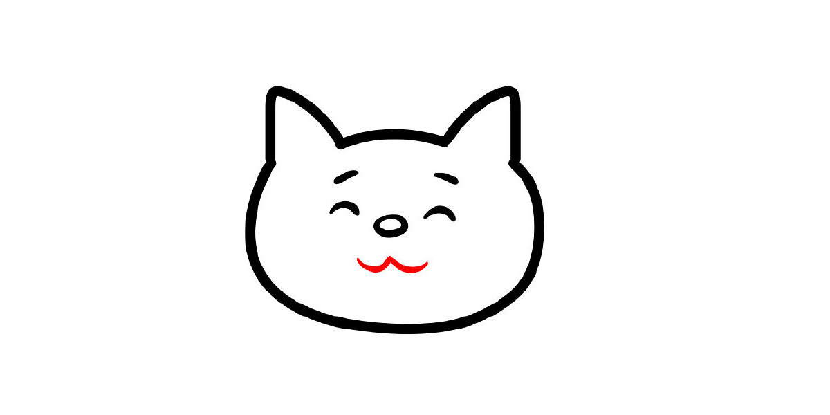 呆萌可爱的小猫简笔画画法步骤