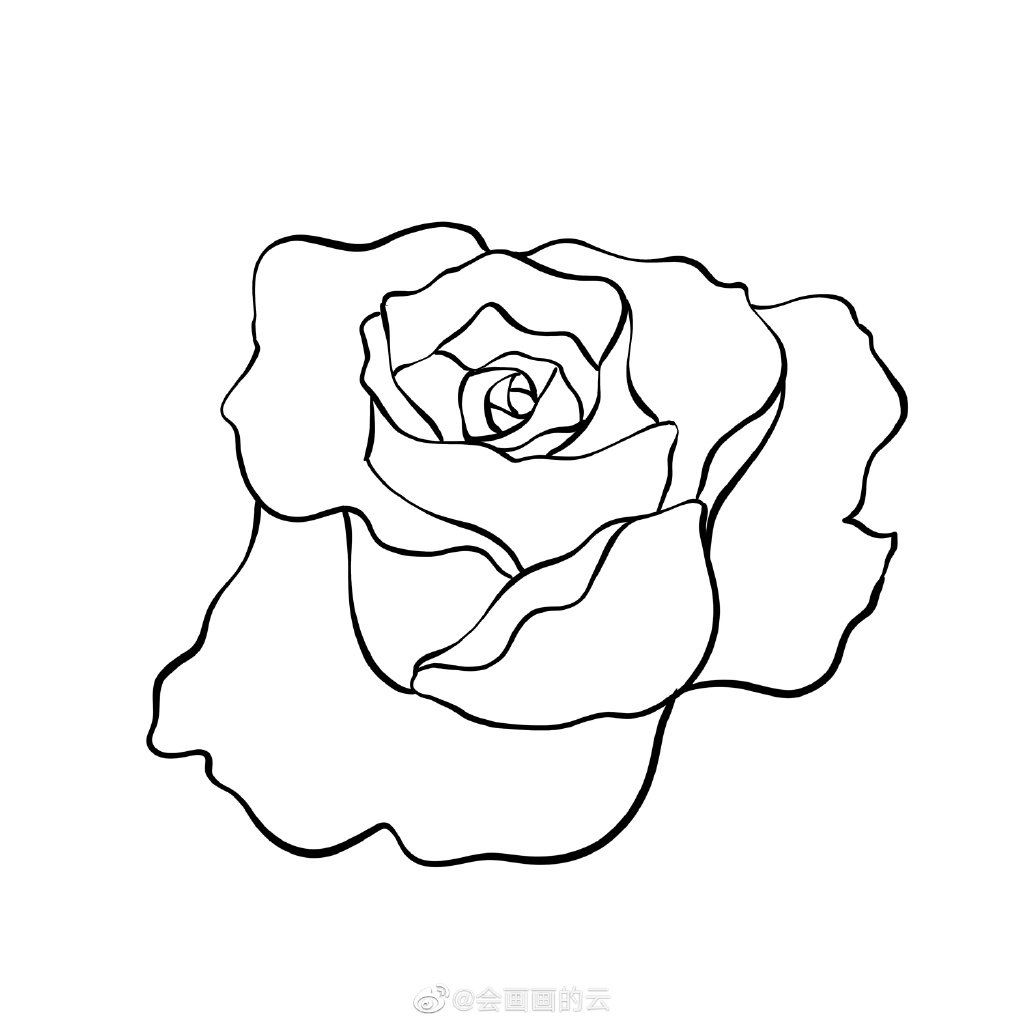 一学就会的简笔画 玫瑰花简笔画画法步骤