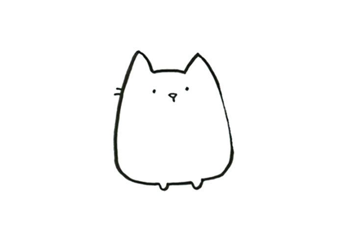 可爱的斑点猫简笔画画法