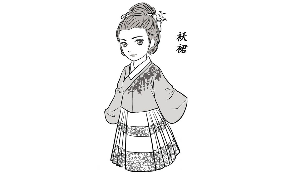 各种古代女士汉服的画法