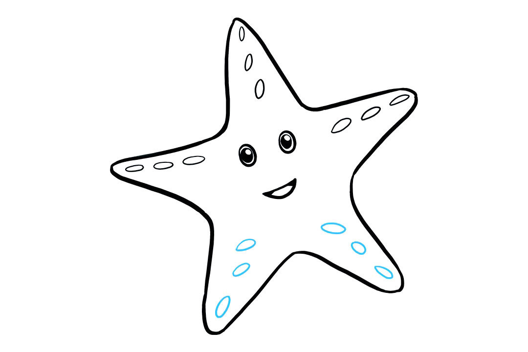 如何画可爱的海星简笔画
