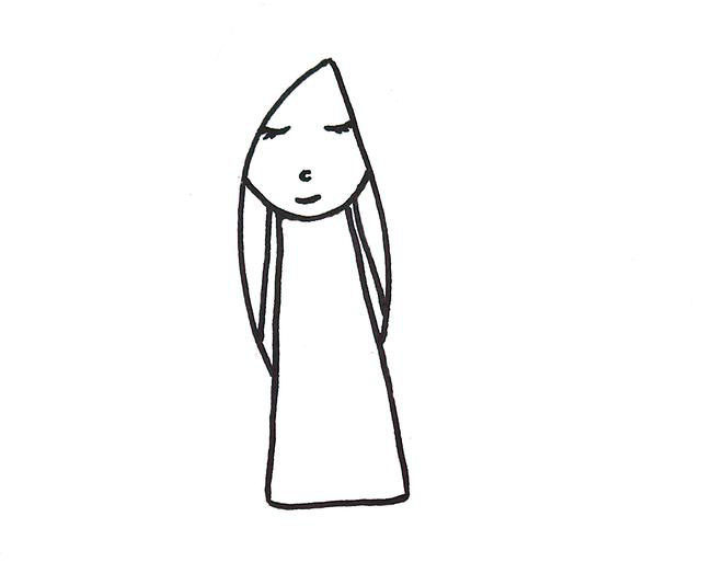 漂亮的小女孩简笔画