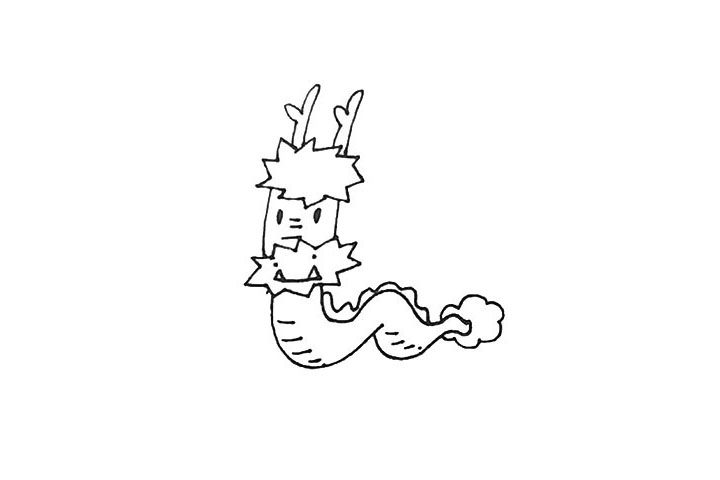 卡通龙简笔画画法步骤