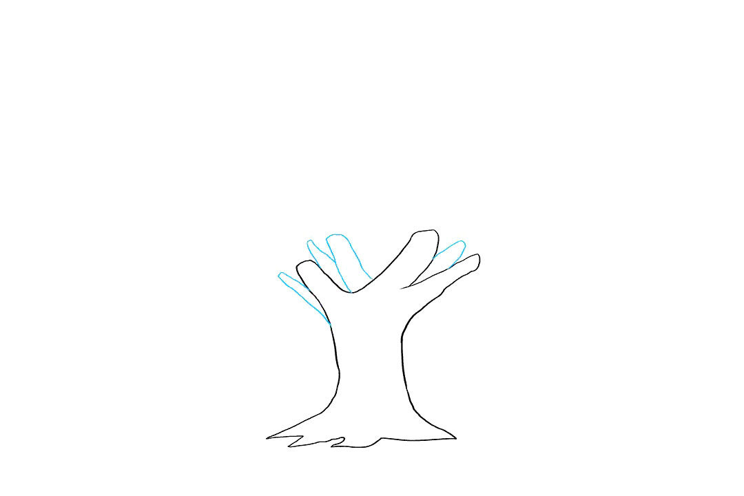 如何画橡树简笔画