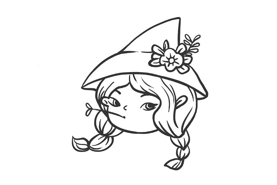 拽拽的小女孩简笔画画法