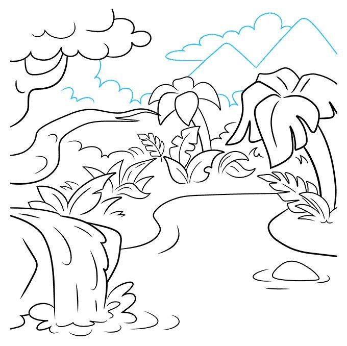 丛林里的河流怎么画