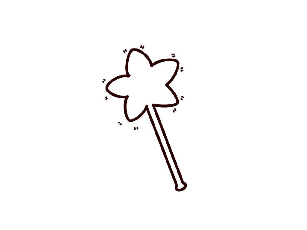 星星魔法棒简笔画