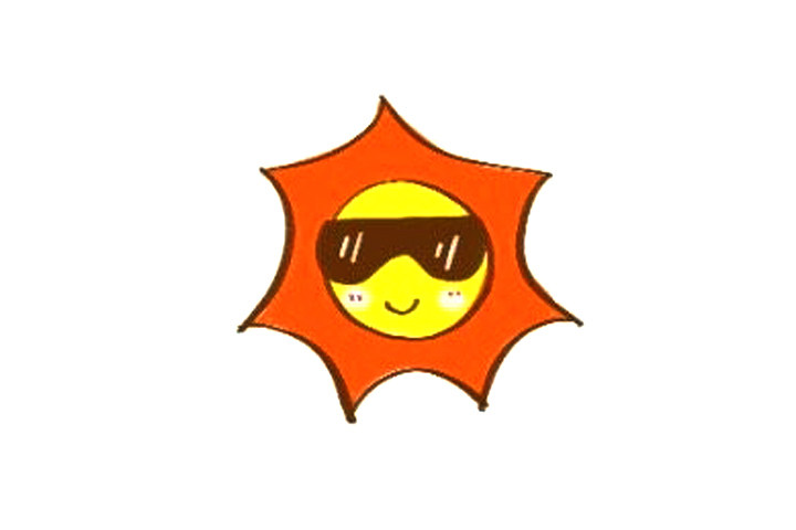 超萌的天气简笔画 太阳