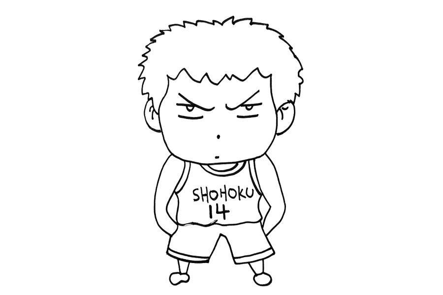 灌篮高手三井寿简笔画画法步骤