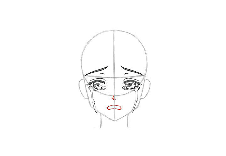 画短发女孩漫画-害怕表情的画法