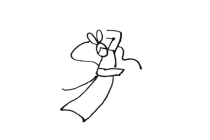 嫦娥奔月简笔画画法教程