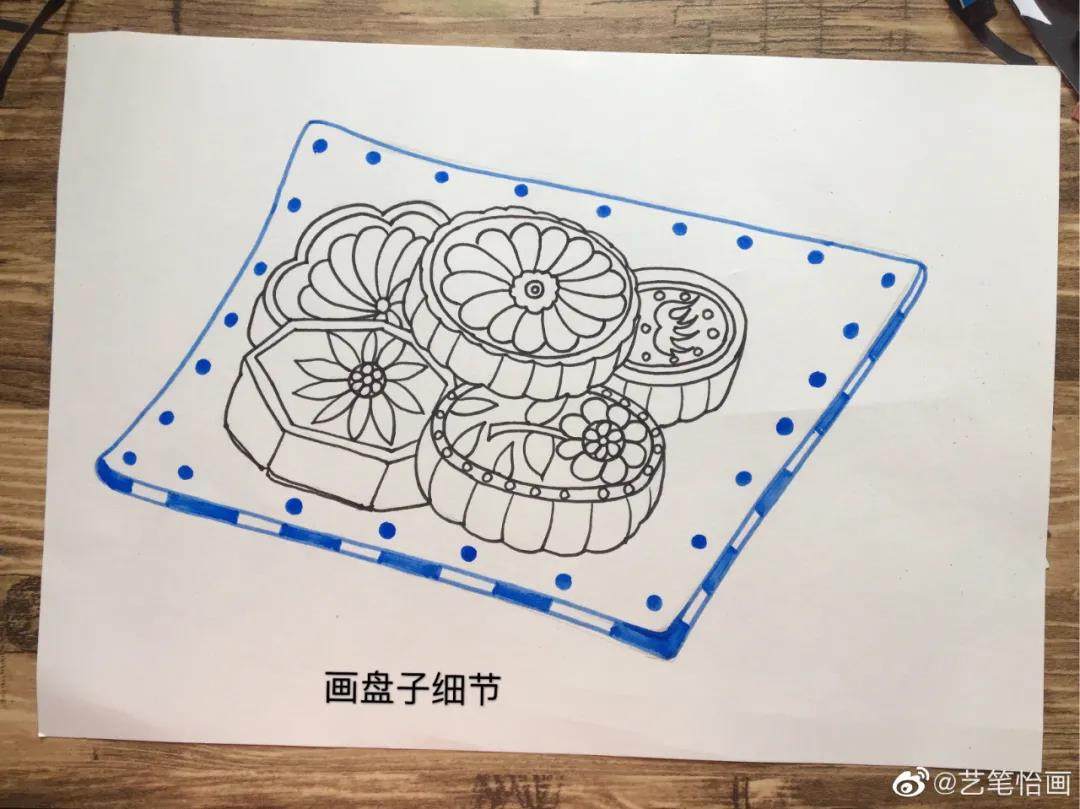 简单的中秋节月饼简笔画