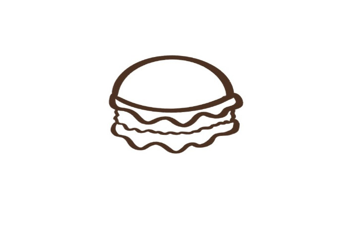 如何画汉堡包简笔画
