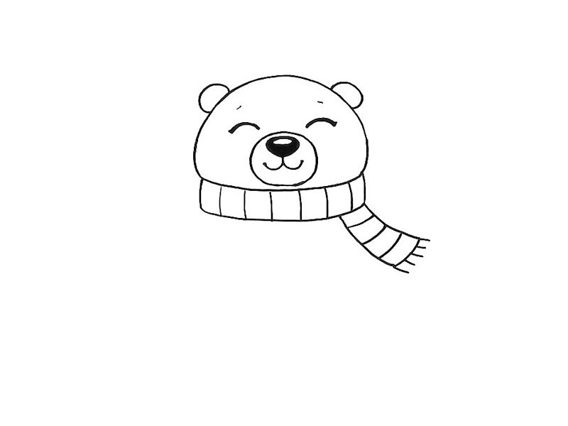 可爱的北极熊简笔画画法步骤