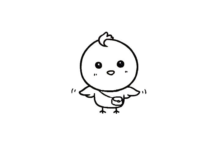 可爱的小鸡简笔画画法教程
