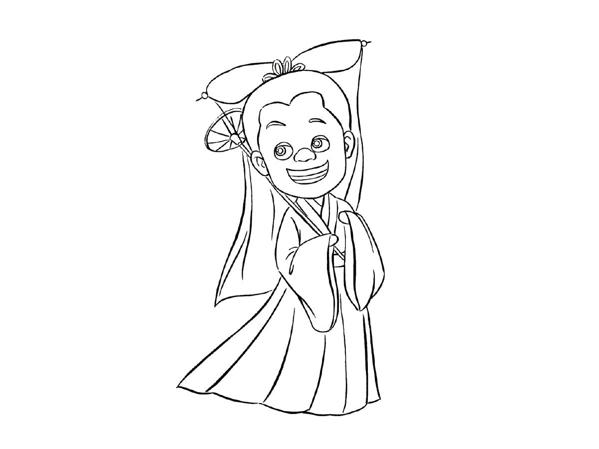 白娘子版光头强简笔画画法教程