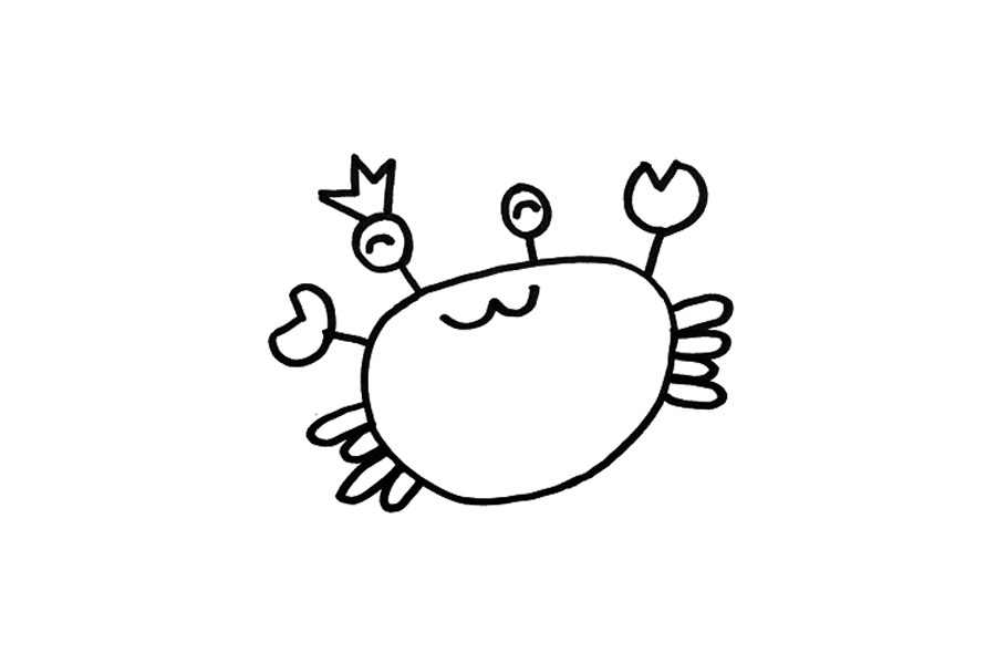 一步一步学画可爱螃蟹