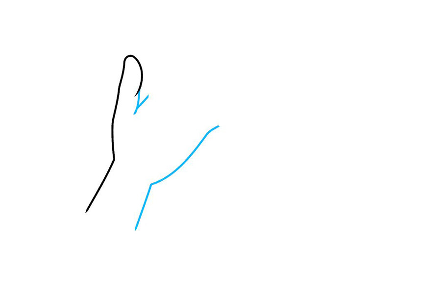 如何画勾手指