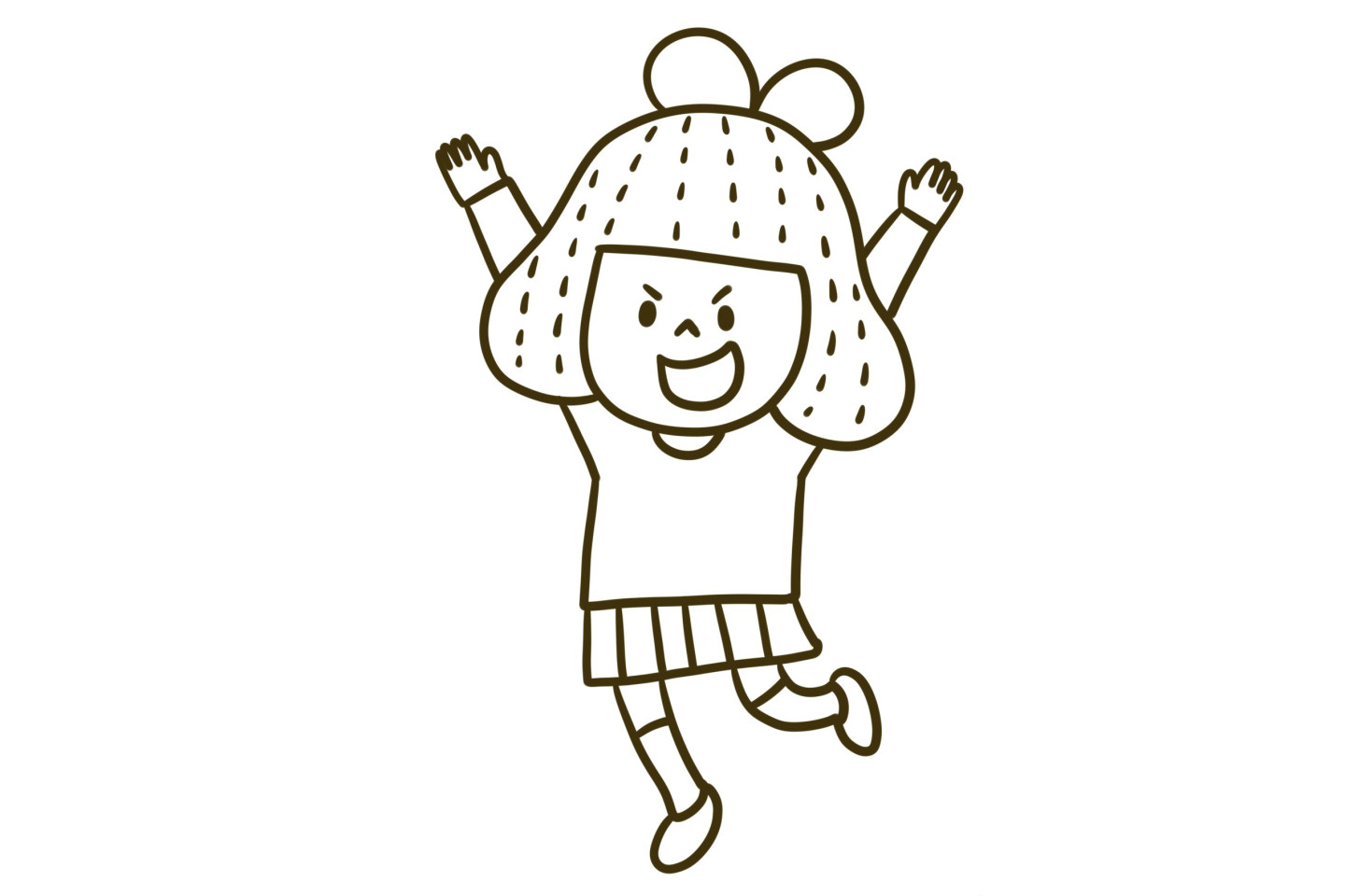 开心可爱的小女孩简笔画画法