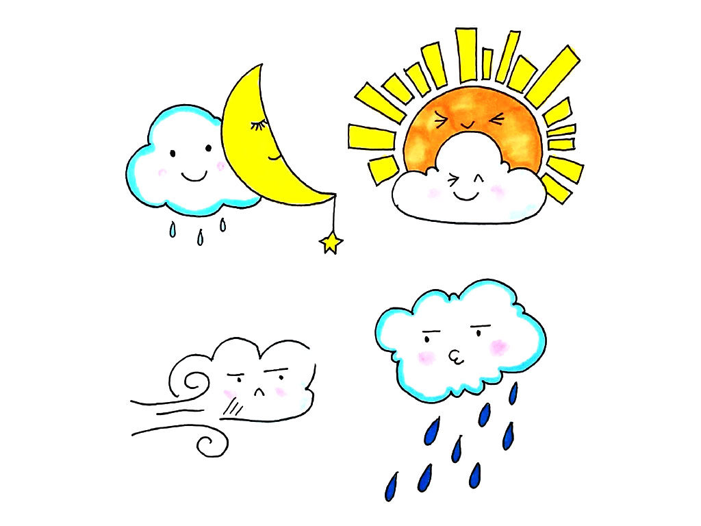 超萌天气预报简笔画