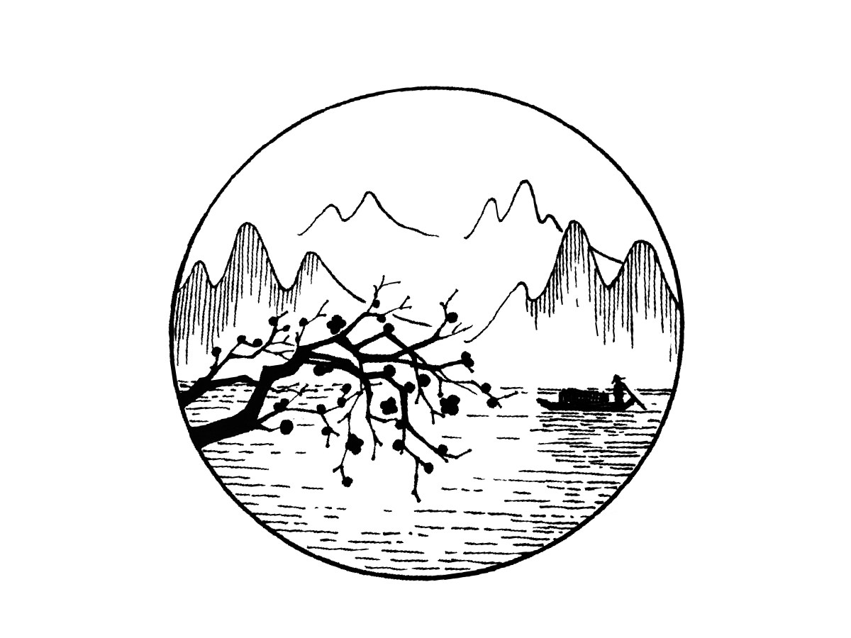 漂亮的风景简笔画图片