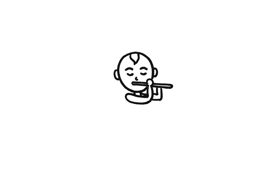 放牛娃简笔画画法步骤