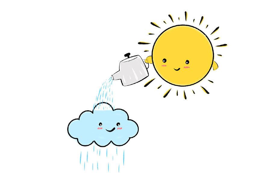 太阳雨的卡通画法