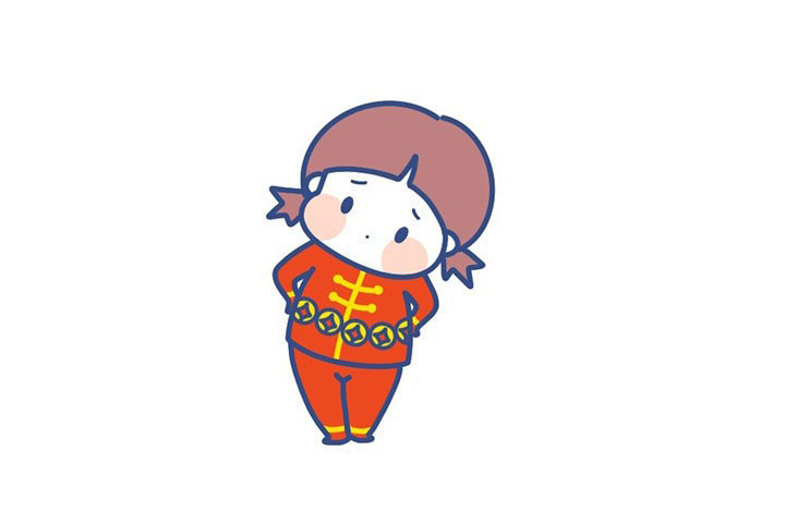 腰缠万贯新年福娃简笔画画法步骤