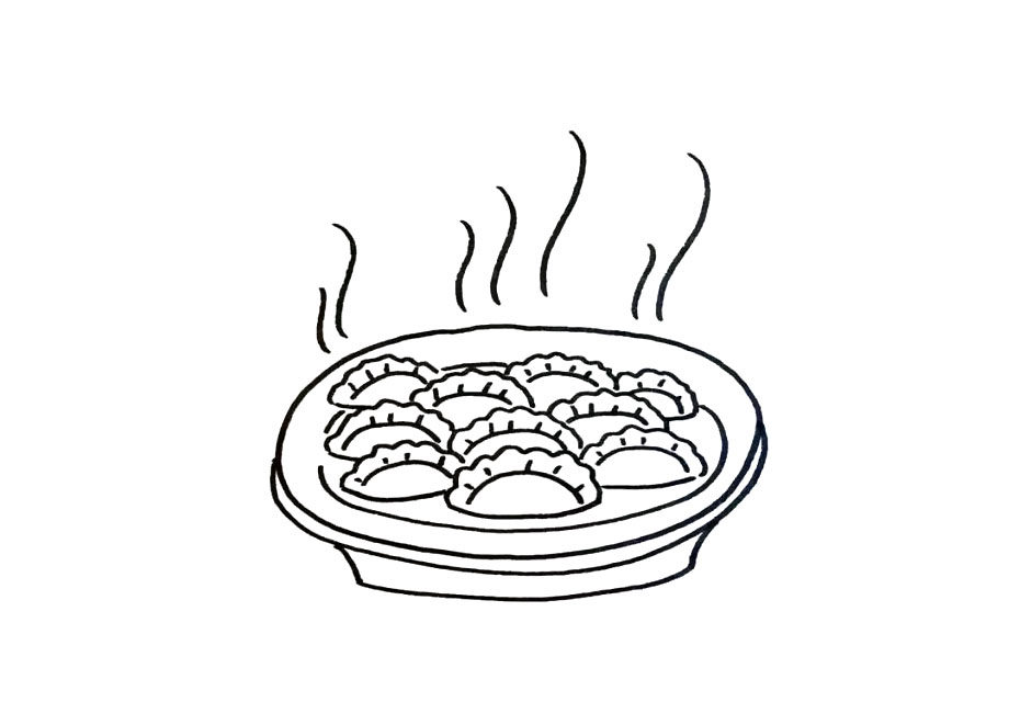 饺子简笔画怎么画