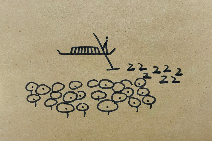荷叶田田青照水 荷塘风景简笔画图片