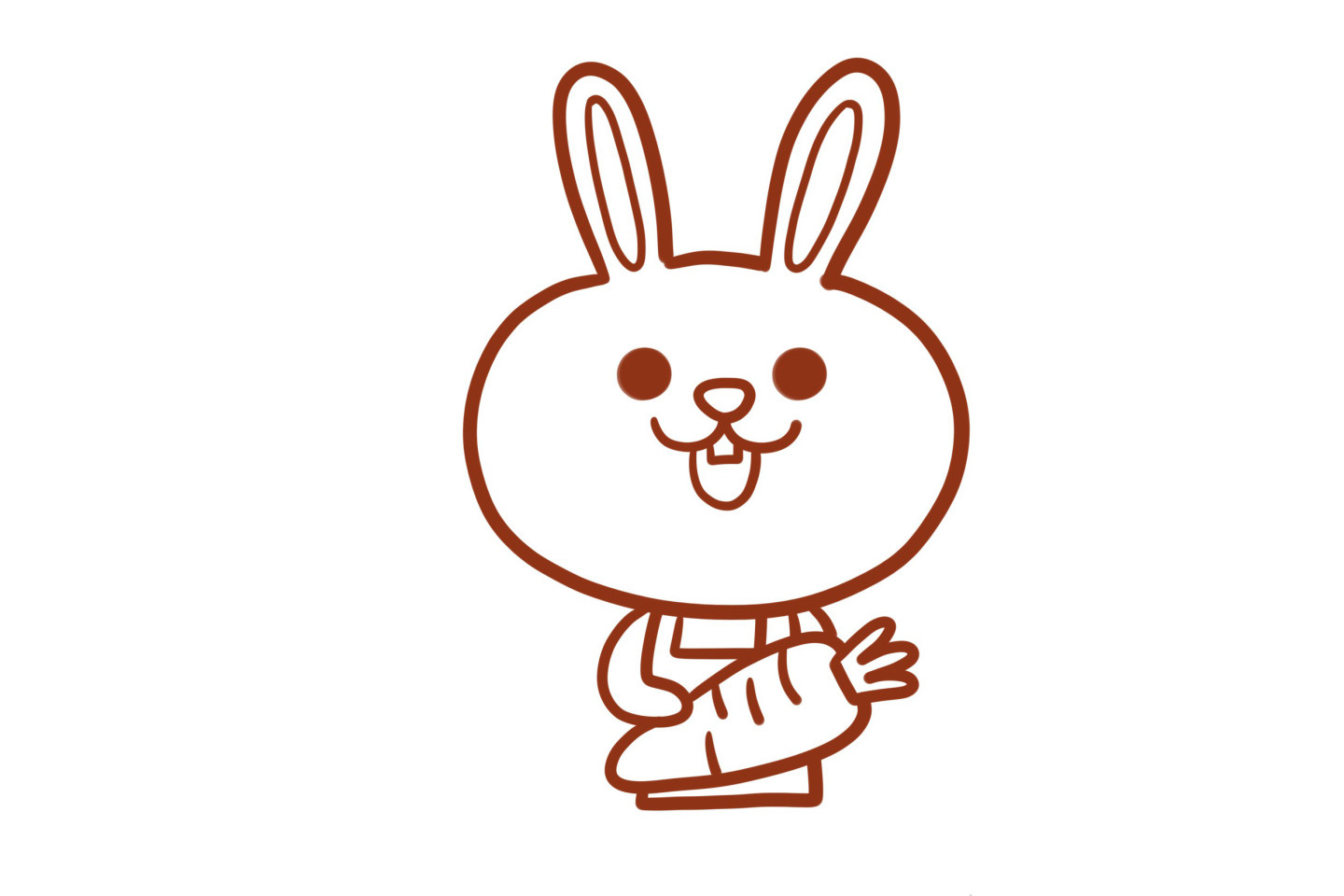 吃萝卜的小兔子简笔画步骤