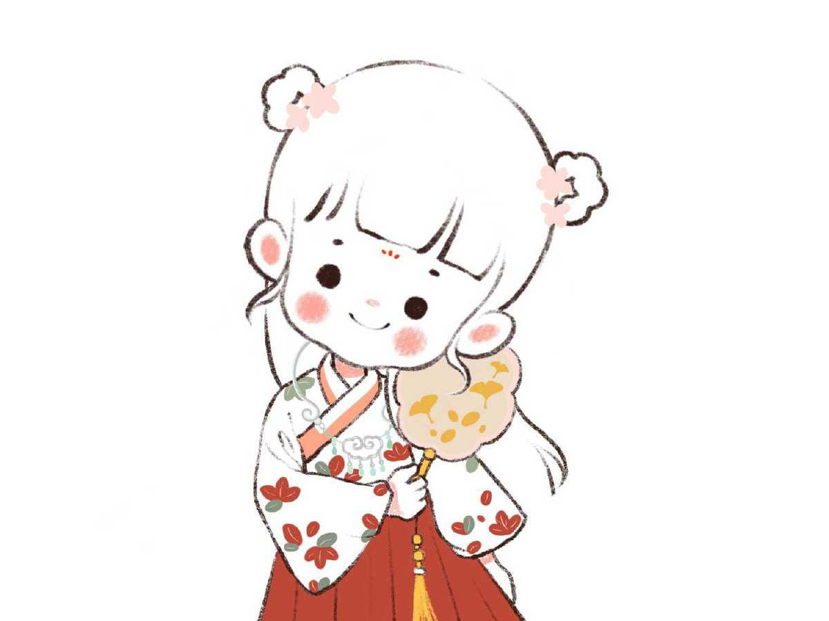 一组可爱漂亮的小女孩简笔画图片