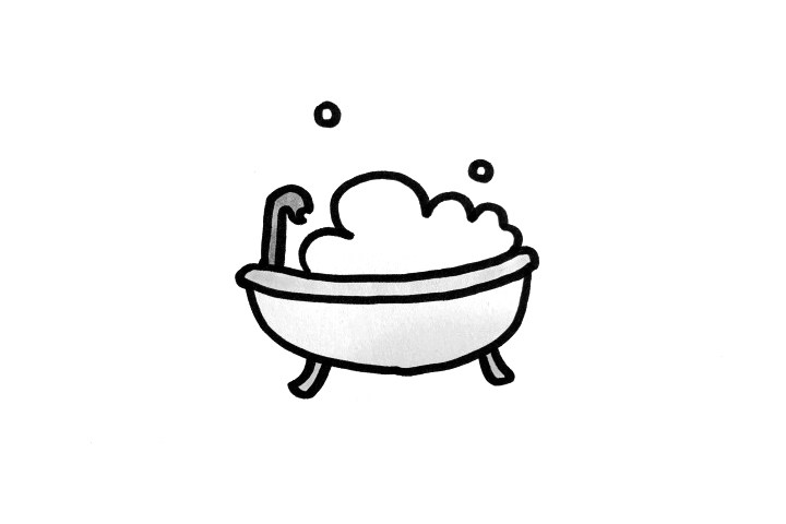 简单的浴缸怎么画