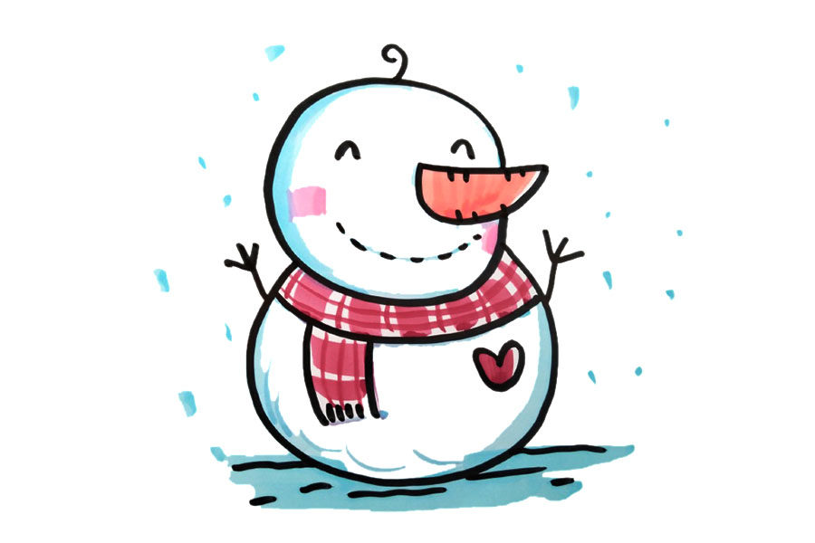 六张可爱的雪人简笔画图片