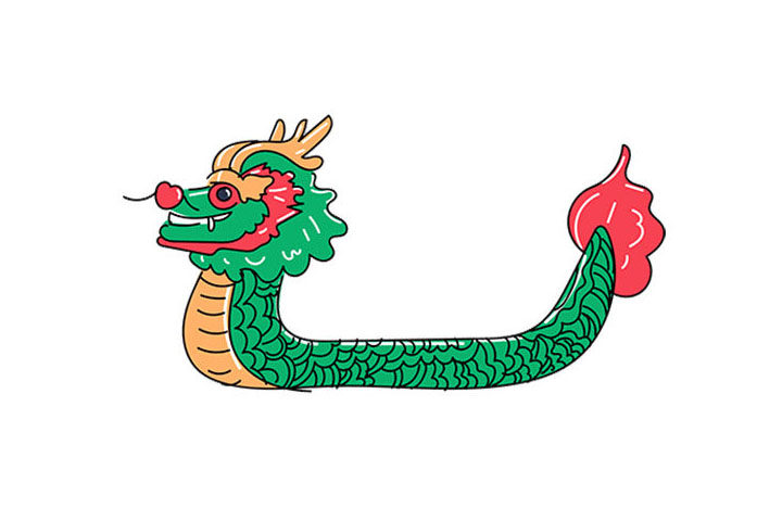 漂亮的端午节龙舟简笔画图片