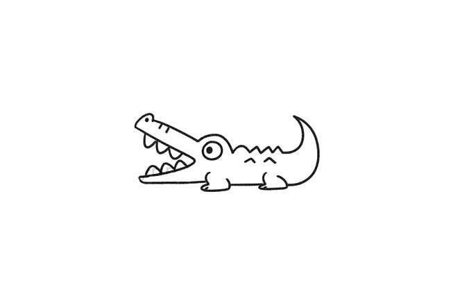 鳄鱼简笔画的画法