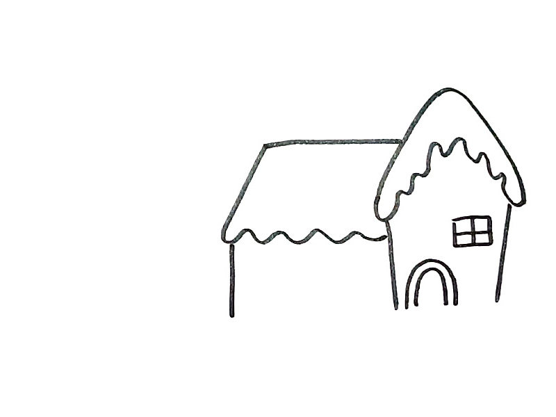 冬天雪屋简笔画